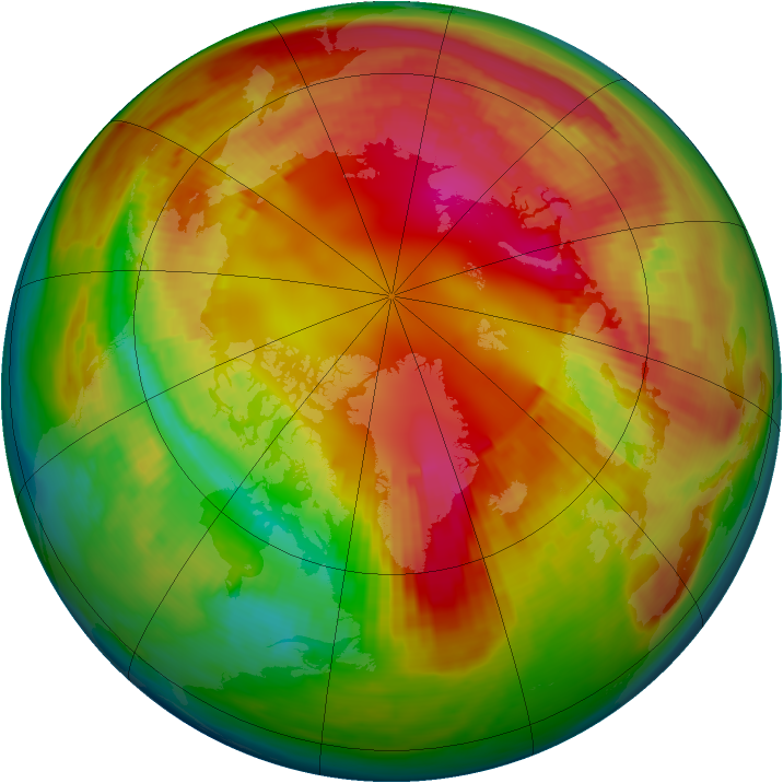 Arctic ozone map for 16 February 1981